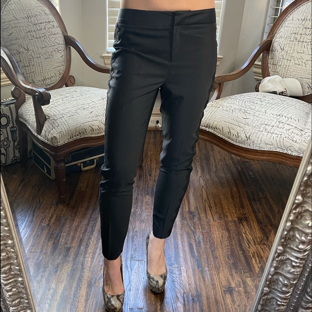 Ted Baker | black slacks lace detail Ankle Grazers